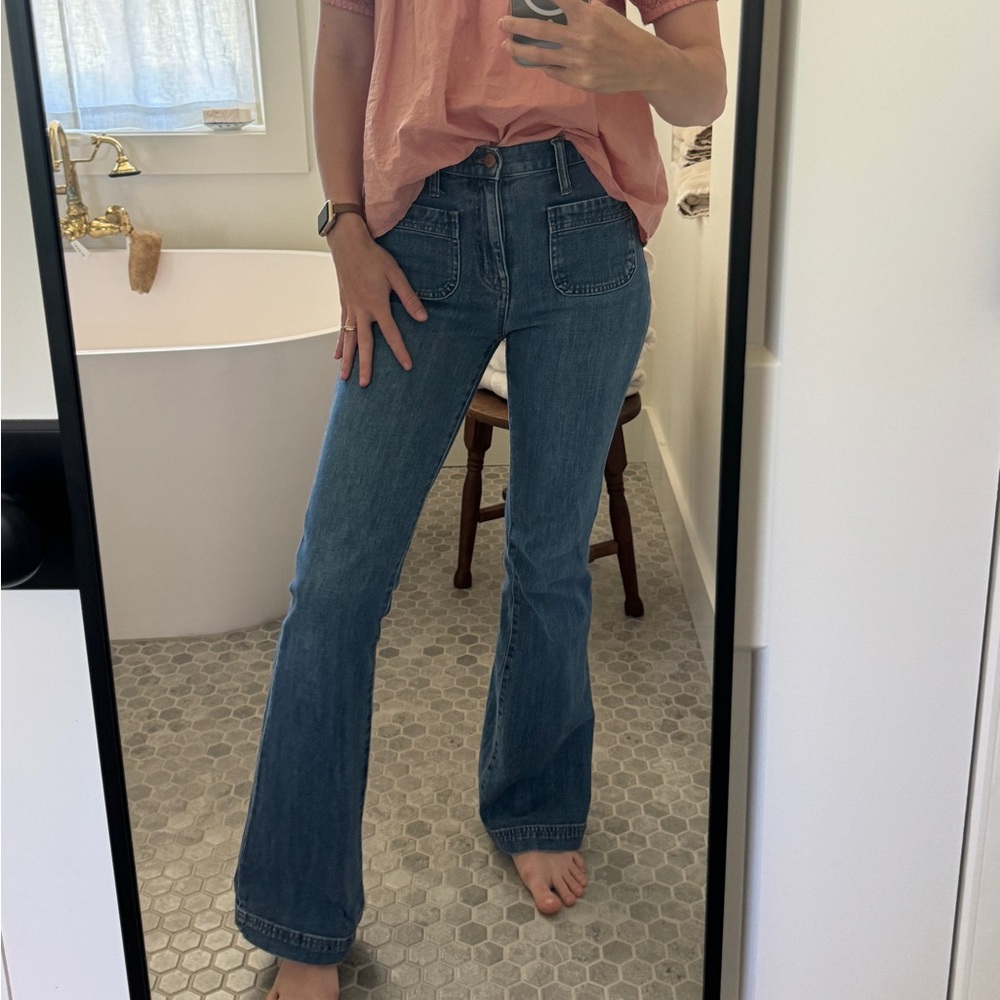 Madewell Blue Denim Flare Jeans